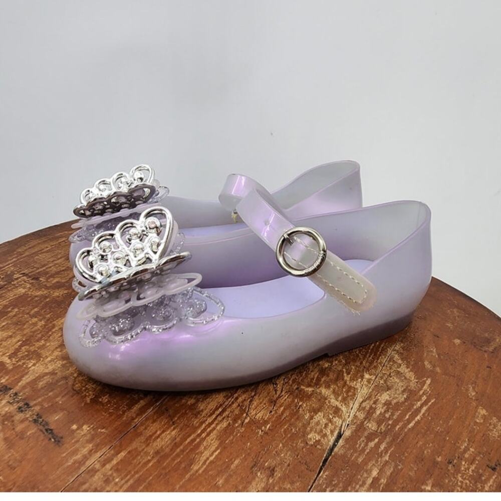 Toddler Girls Mini Melissa Jelly Butterfly Purple Mary Jane Shoes Size 9